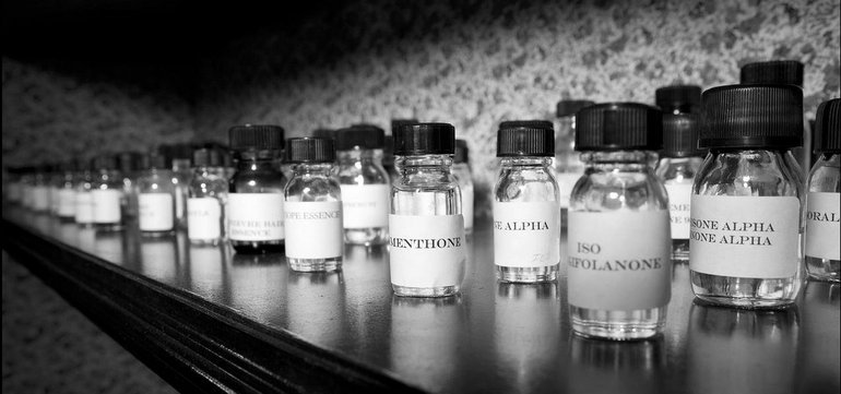 Perfume Bottles Lined Up