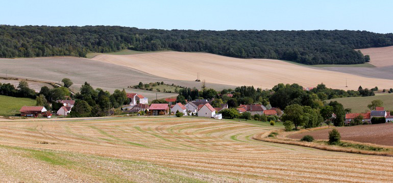 Lanscape, village and vineyard